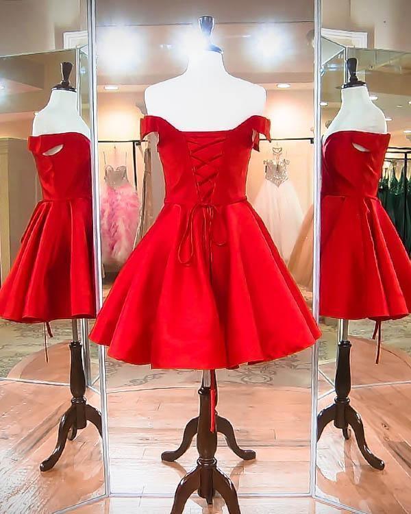 Fashion Off The Shoulder Royal Blue Satin Homecoming Dresses - Image 4