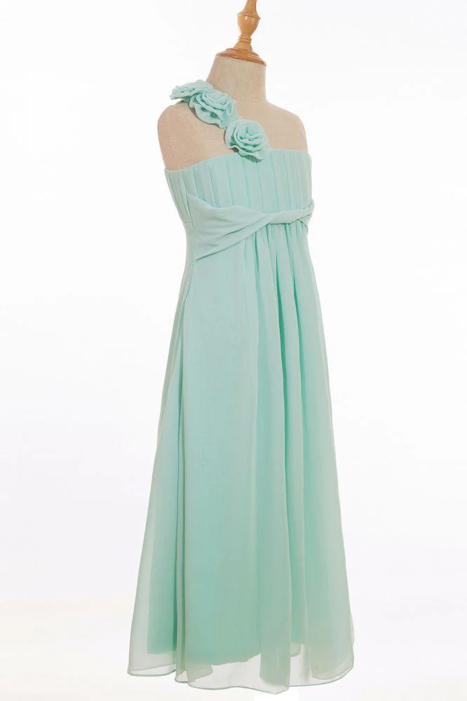 A-line Floor-length One Shoulder Chiffon Bridesmaid Dresses - Image 6