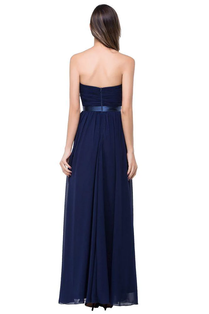 A-line Strapless Chiffon Bridesmaid Dress with Draped - Image 7