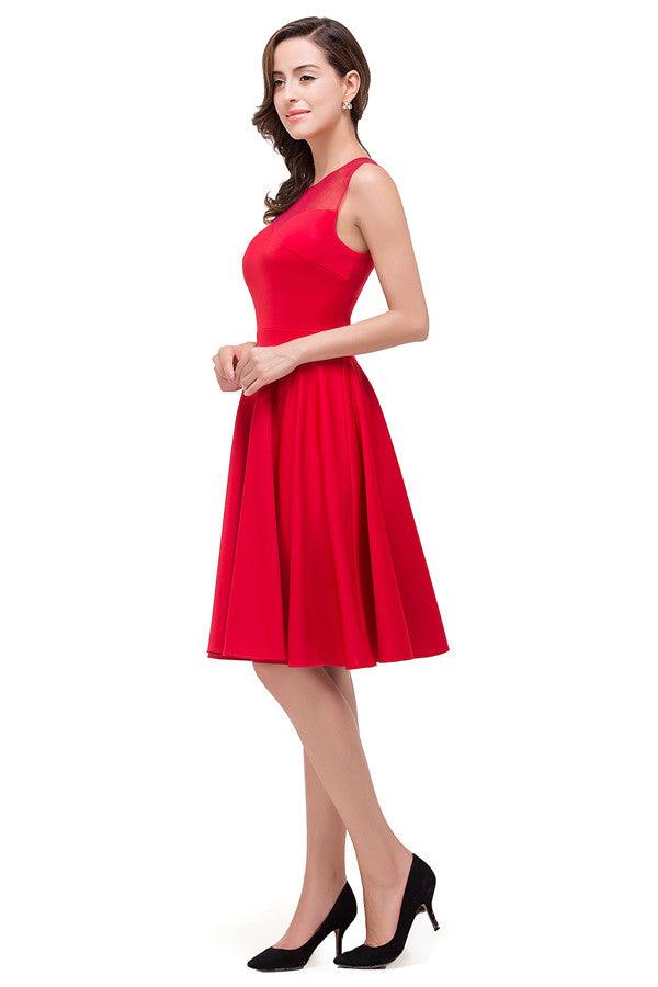 Crew Knee-length A-line Red Bridesmaid Dresses - Image 6