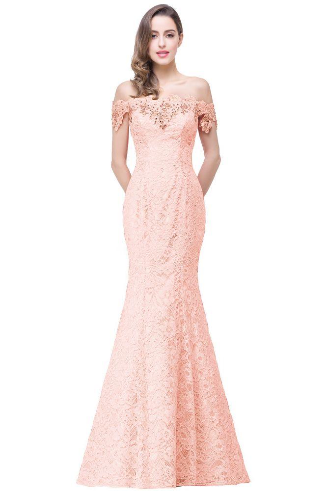 Floor-Length Mermaid Lace Off Shoulder Bridesmaid Dresses - Image 7