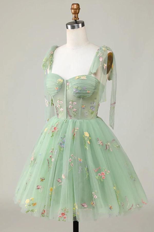 Floral Homecoming Dresses Embroidery A-Line Short Party Dress - Image 2