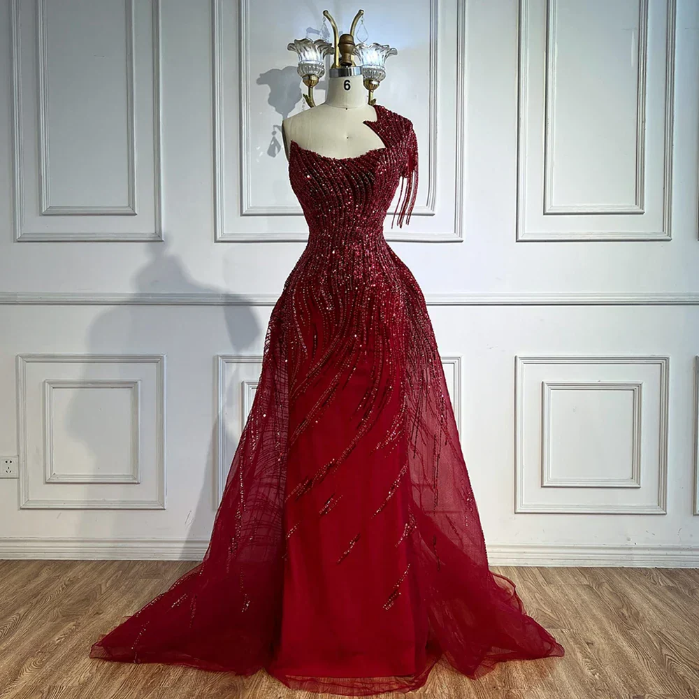 Luxury Green Evening Dress with Overskirt - Image 2