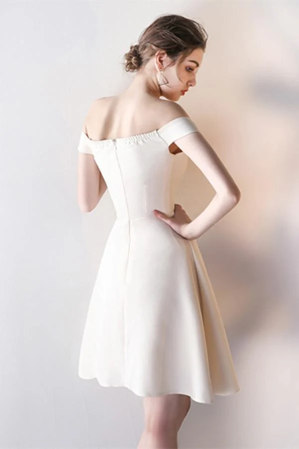 Off-the-Shoulder Pick-Ups A-Line Mini Homecoming Dress Party Dress - Image 2