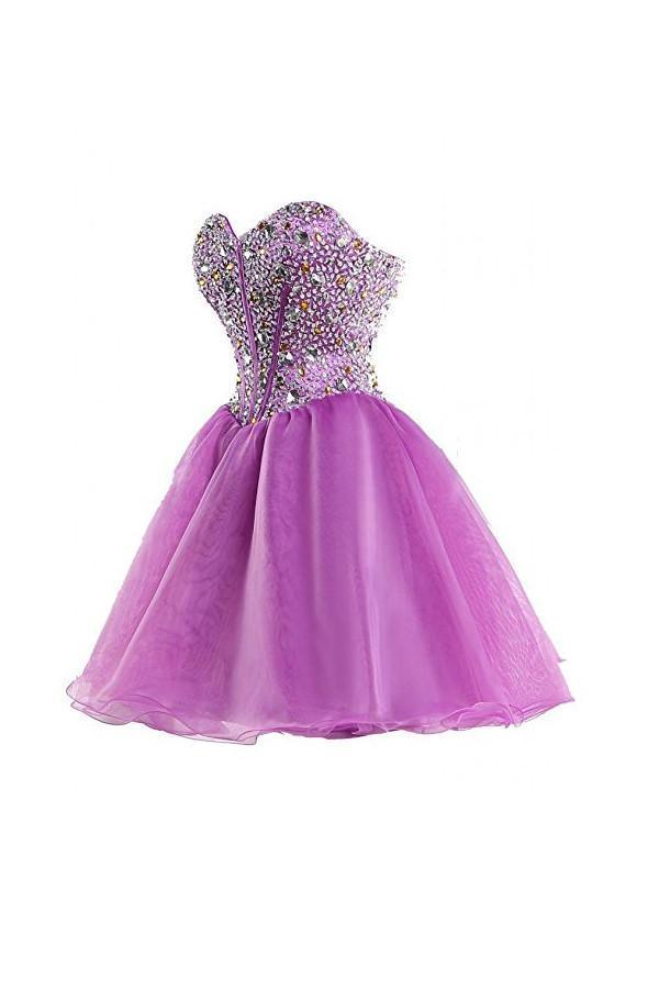 Purple Sweetheart Homecoming Dress Cocktail Dress Prom Dress - Image 3