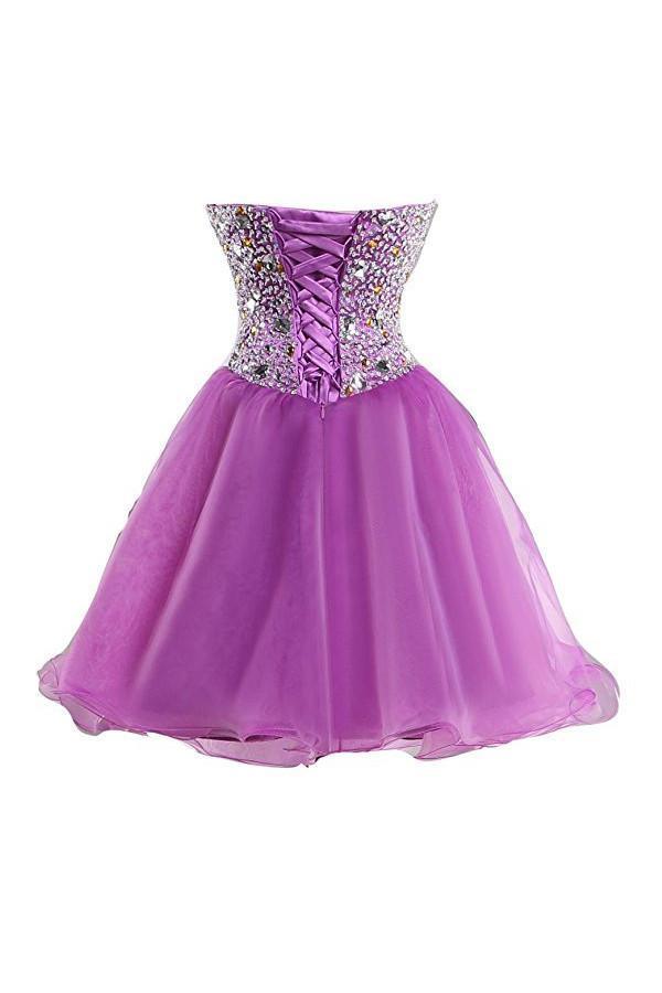 Purple Sweetheart Homecoming Dress Cocktail Dress Prom Dress - Image 4
