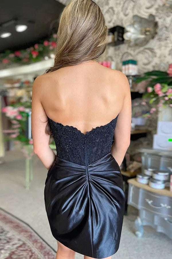Sparkly Strapless Beaded Appliques Fuchsia Homecoming Dress - Image 7