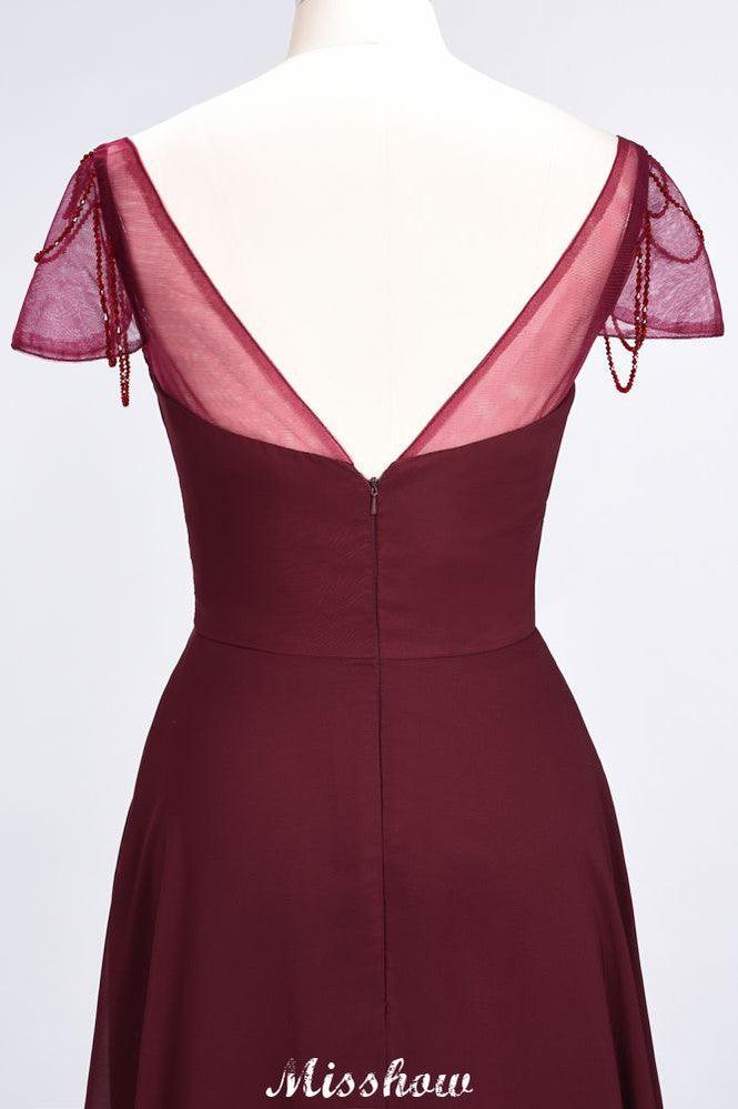 Sweetheart Cap-Sleeves Ruffle Floor-Length Bridesmaid Dress with Beadings Moher if the Bride Dresses - Image 6
