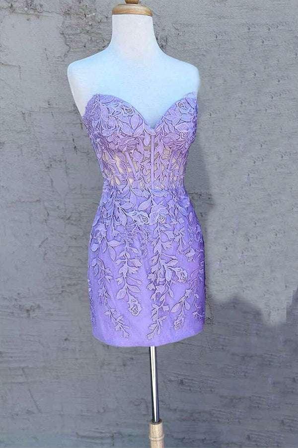 Sweetheart Pink Appliqued Bodycon Homecoming Dress - Image 8