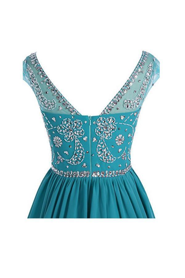 V-back Chiffon Short Prom Homecoming Dresses - Image 3